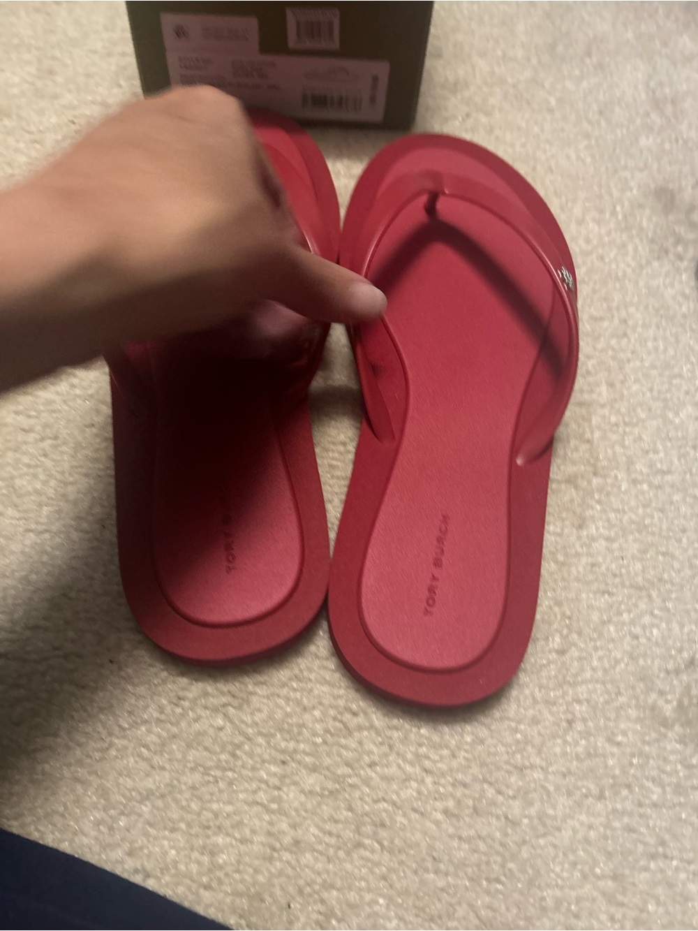 NWT TORY BURCH KIRA padded flip flops in TORY RED!!! - Picture 11 of 16